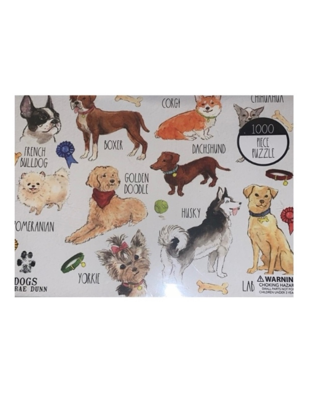 🇺🇸 🎆 RAE DUNN 1000 Piece Dog Breeds Puzzle NIB